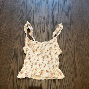 Reformation Beige Floral Tank Top